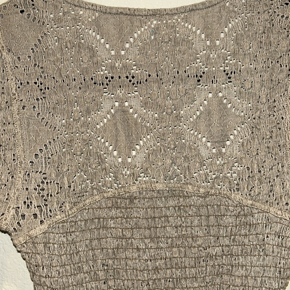Free People Blouse Size XS Tan/Gray Stretchy - Picture 5 of 9